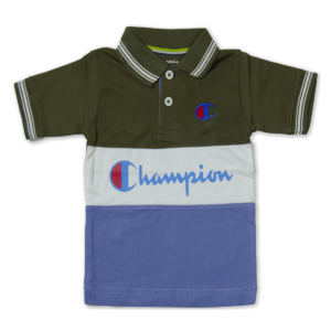 Champion Polo Shirt for Boys Dark Green-White-Blue