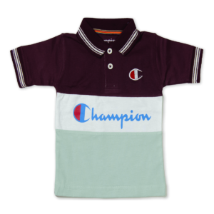 Champion Polo Shirt for Boys Purple-White-Light Green