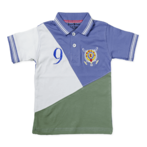 Ralph Lauren Polo Shirt for Boys Light Blue-White-Green