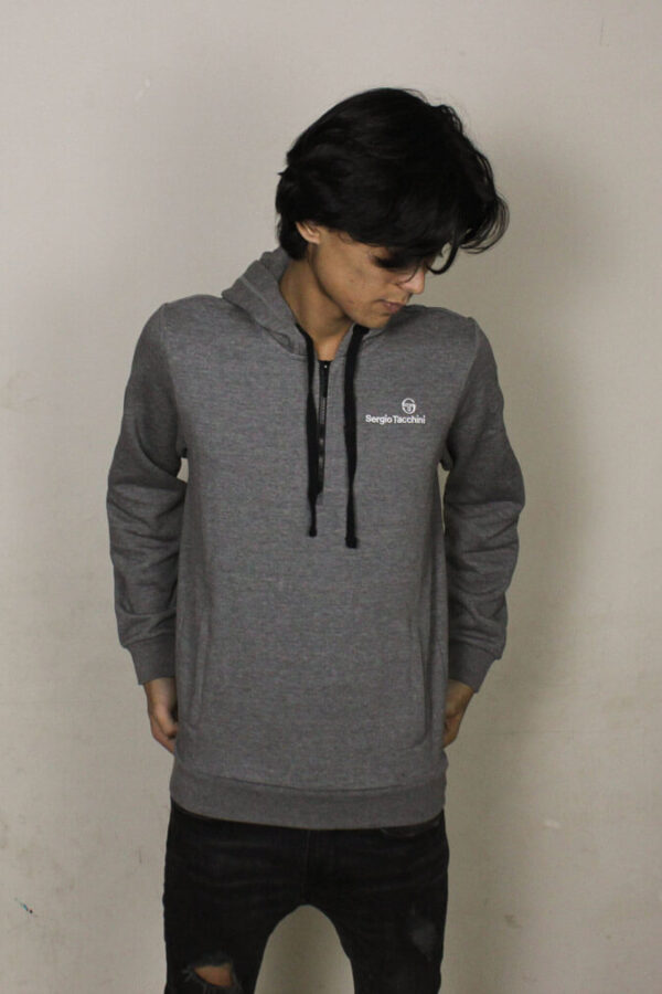 Sergio Grey Quarter Zipper Hoodie for Men