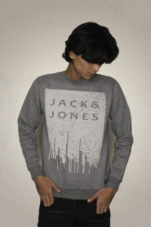 Jack & Jones Grey Fleece Sweatshirt for Men